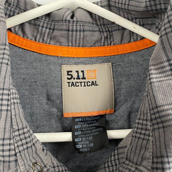 5.11 Tactical Men's Shirt XL Plaid Button-Up Long Sleeve - Picture 9 of 16